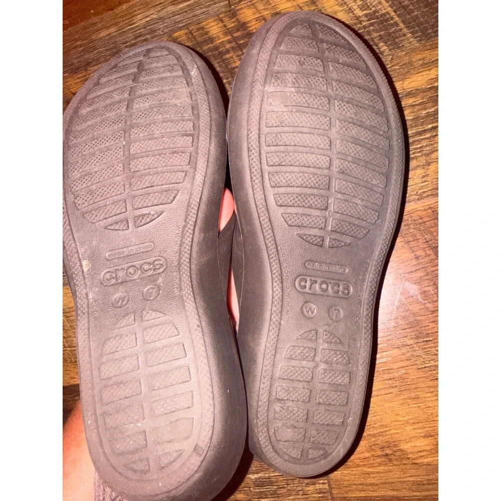 Crocs Women Meleen Cross-Band Wedge Sandals Espresso Brown Size 7 11853